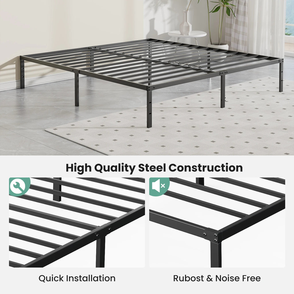 Ivory Metal Platform Bed