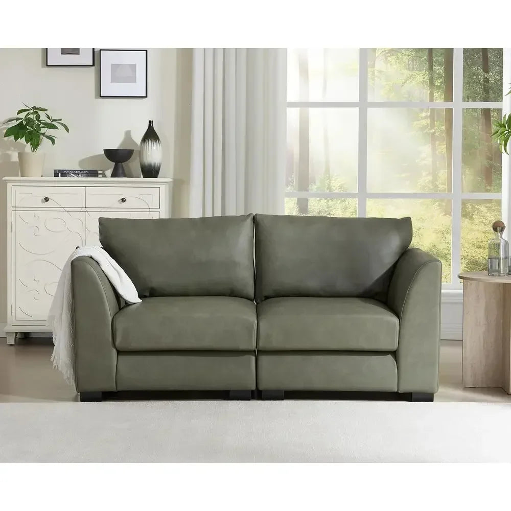 Mira Leather-Look Loveseat
