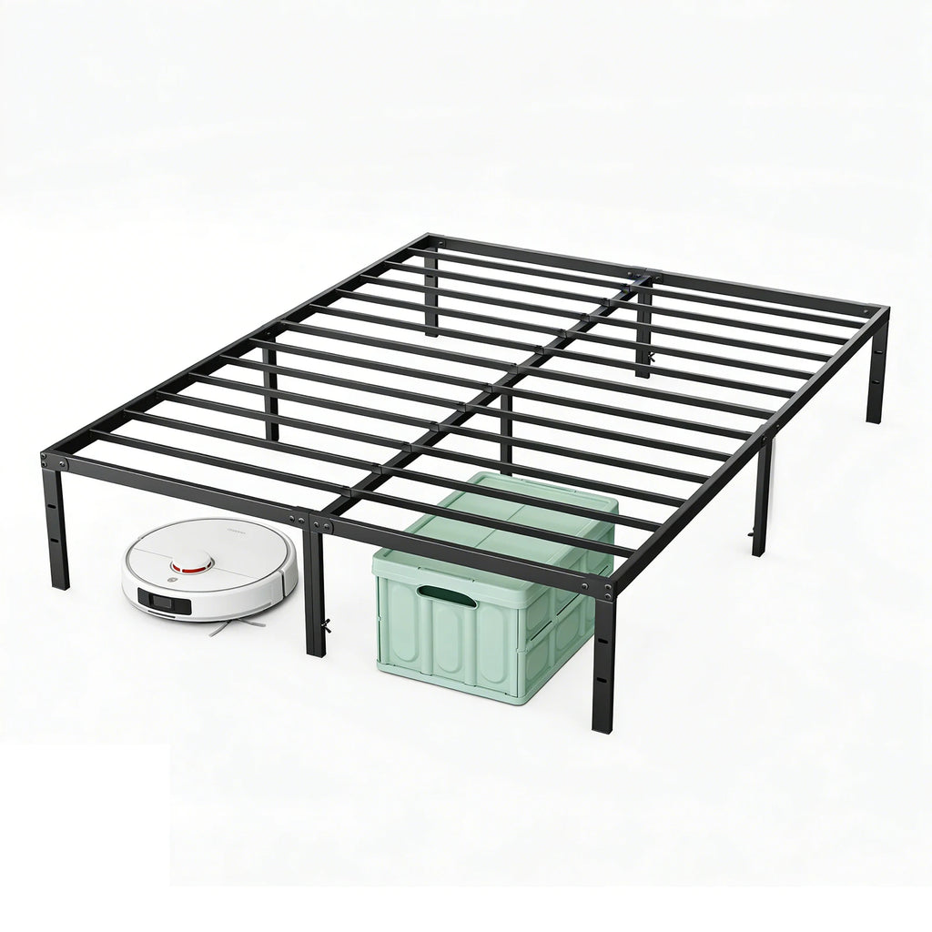 Ivory Metal Platform Bed
