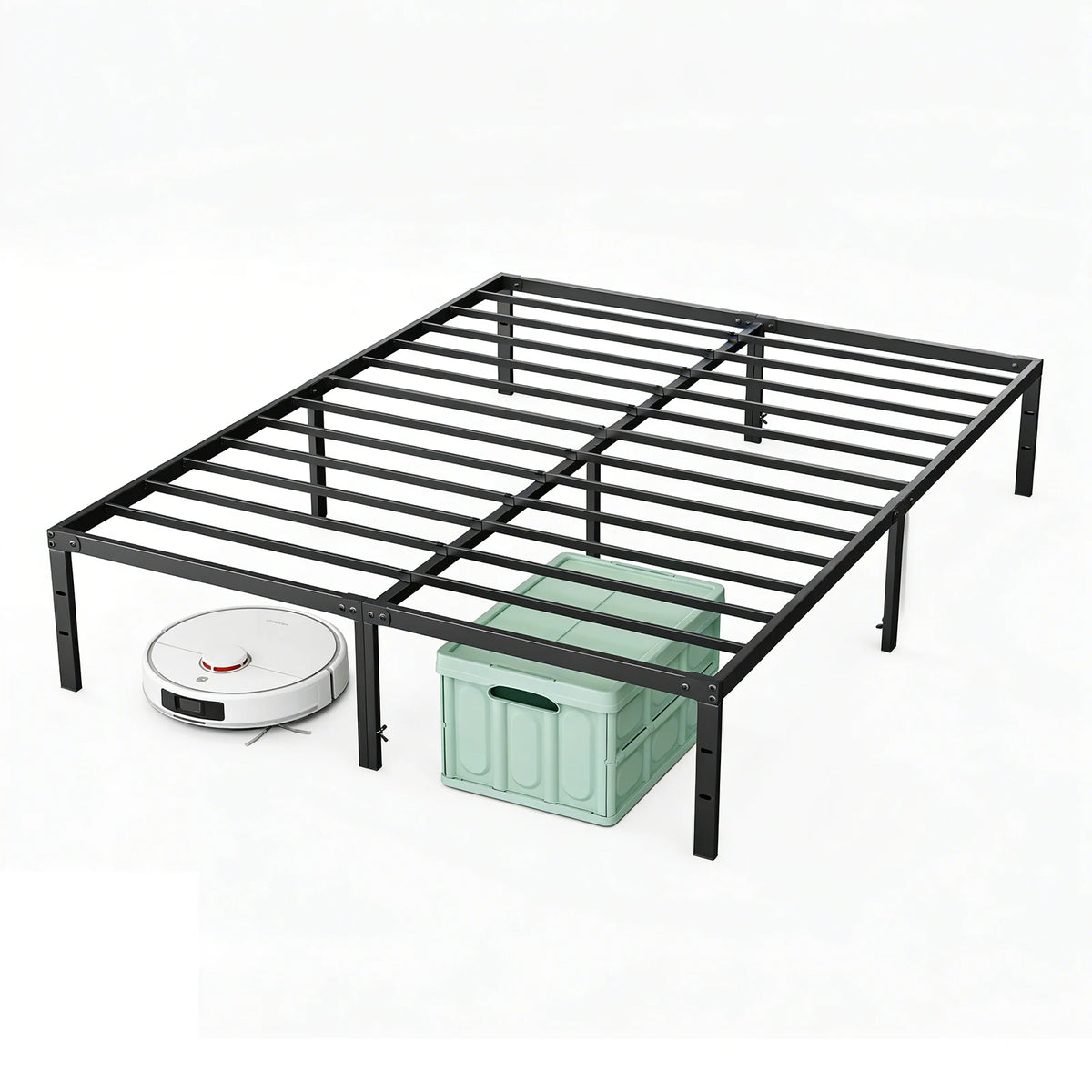 Ivory Metal Platform Bed