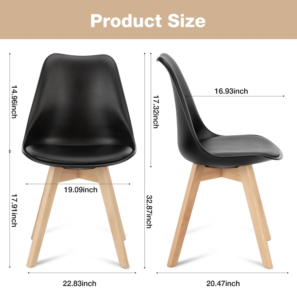 Pia Leather Dining Chairs — Set of 4