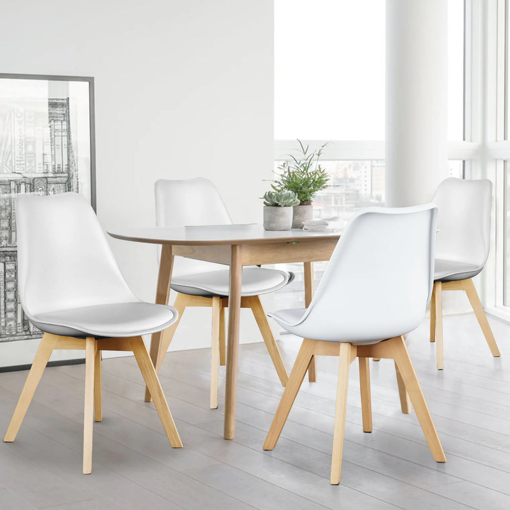 Pia Leather Dining Chairs — Set of 4