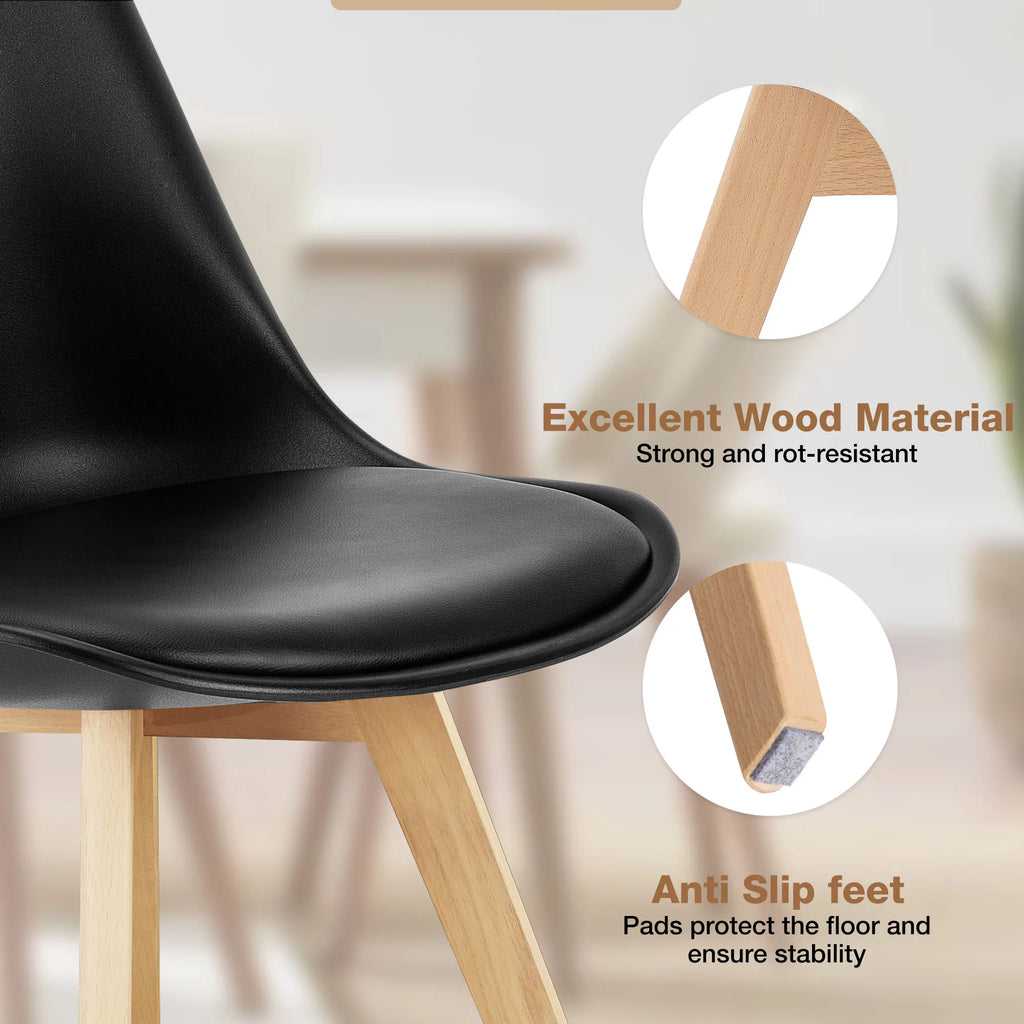 Pia Leather Dining Chairs — Set of 4