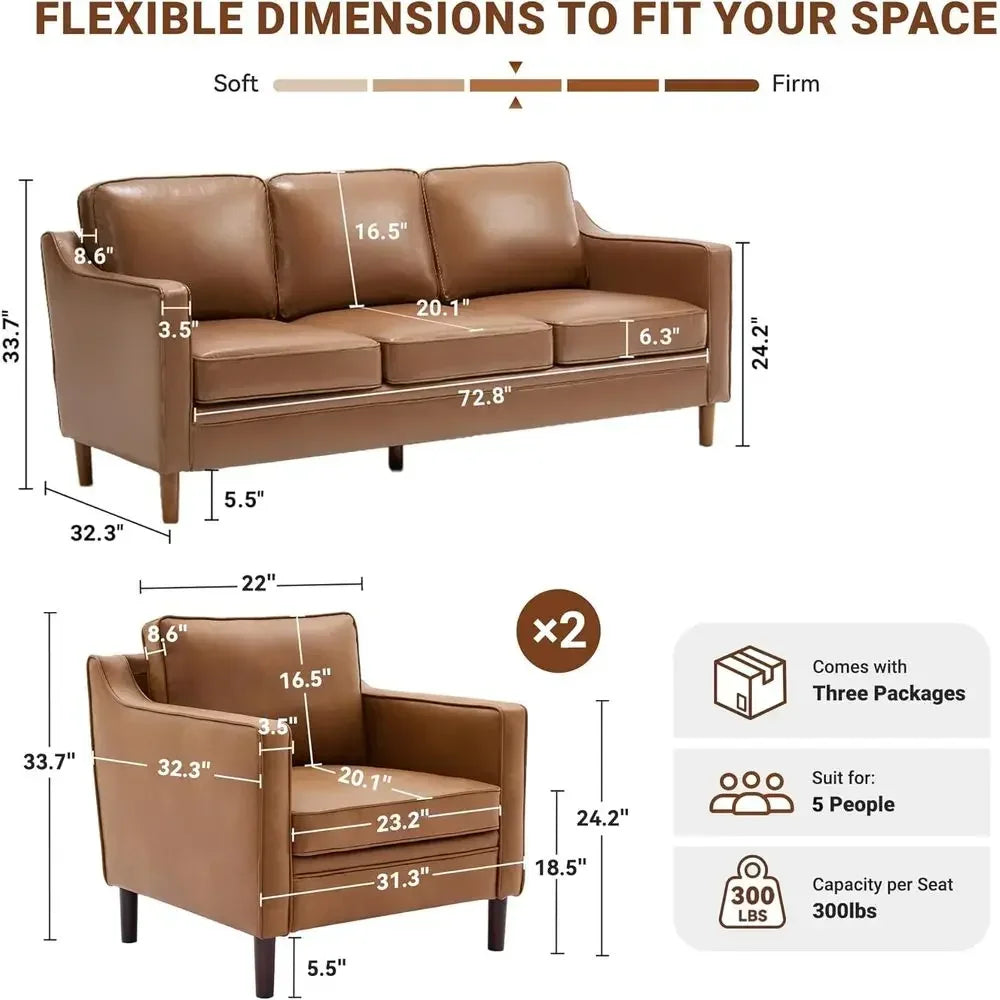 Kairo Leather Sofa Set