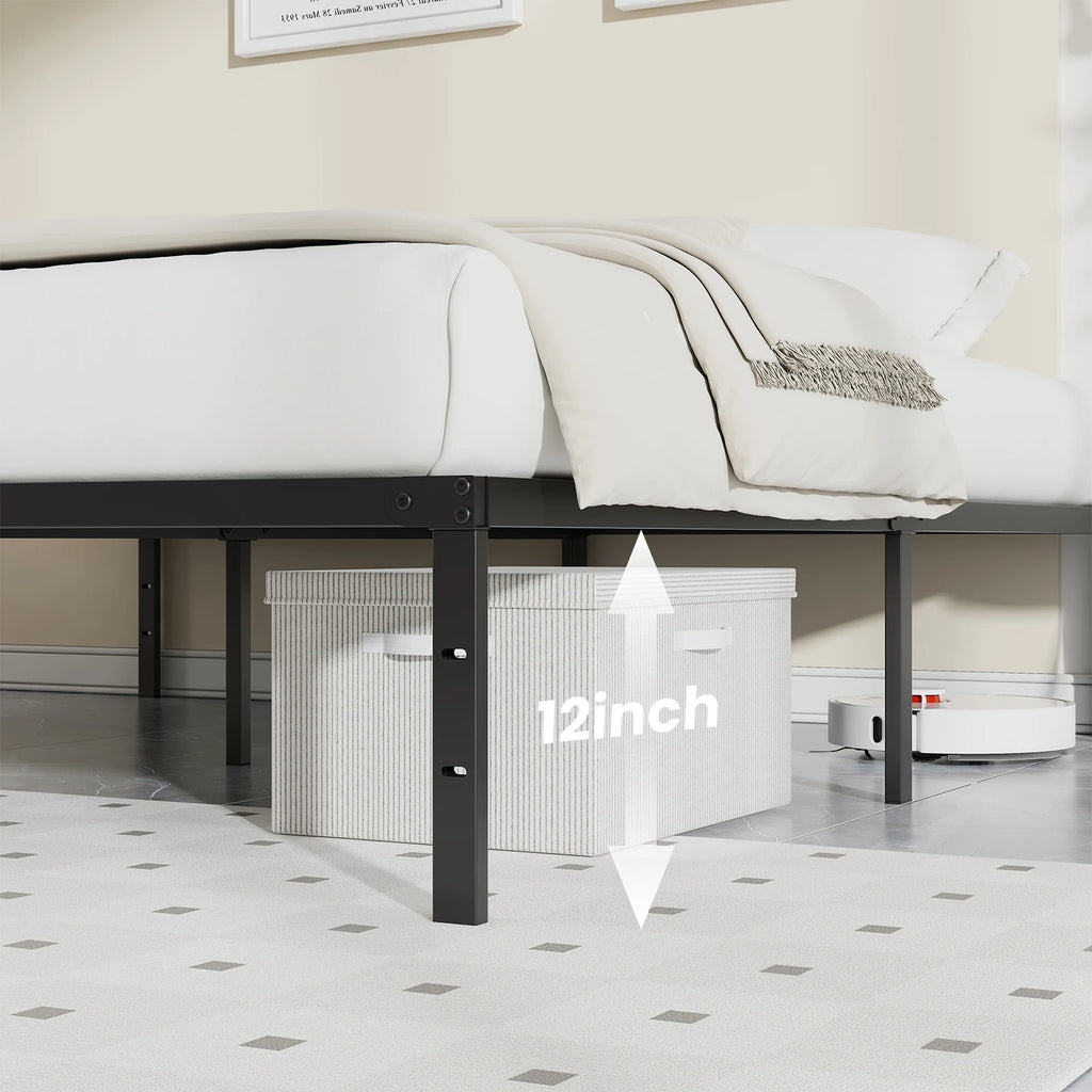 Ivory Metal Platform Bed