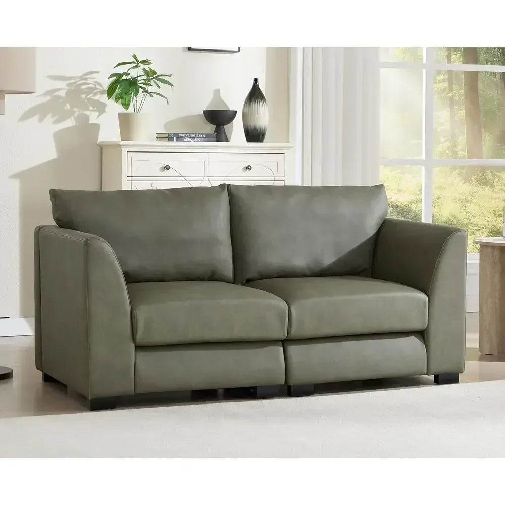 Mira Leather-Look Loveseat
