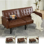 Solene Leather Sleeper Sofa