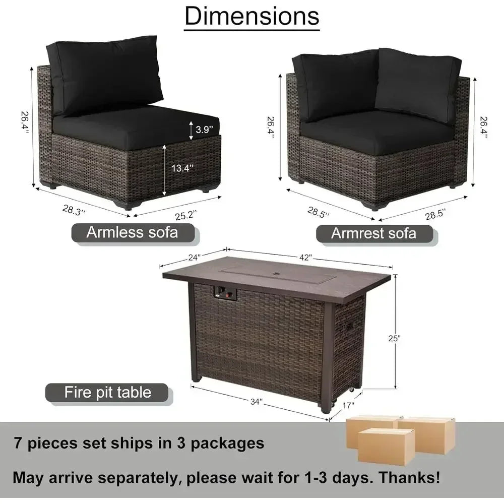 Tivoli 7-Piece Fire Pit Sectional