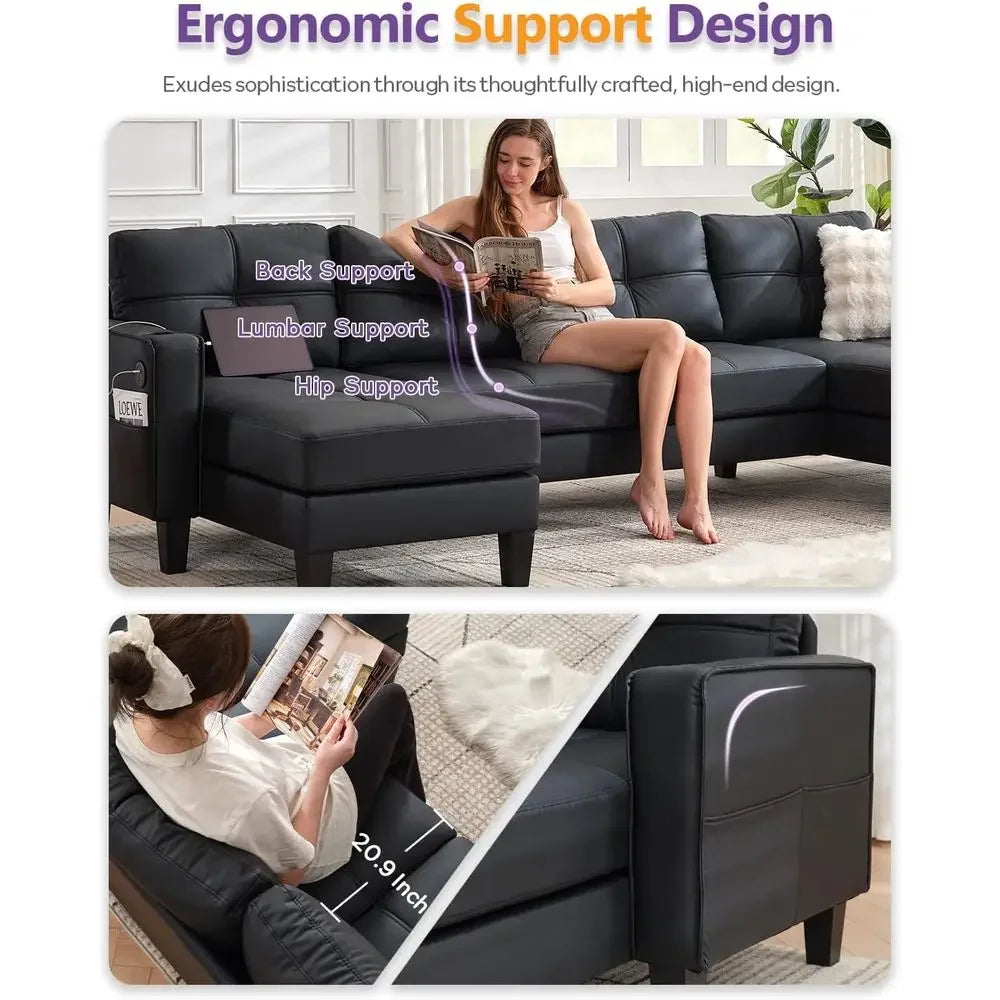 Elysia Black Sectional