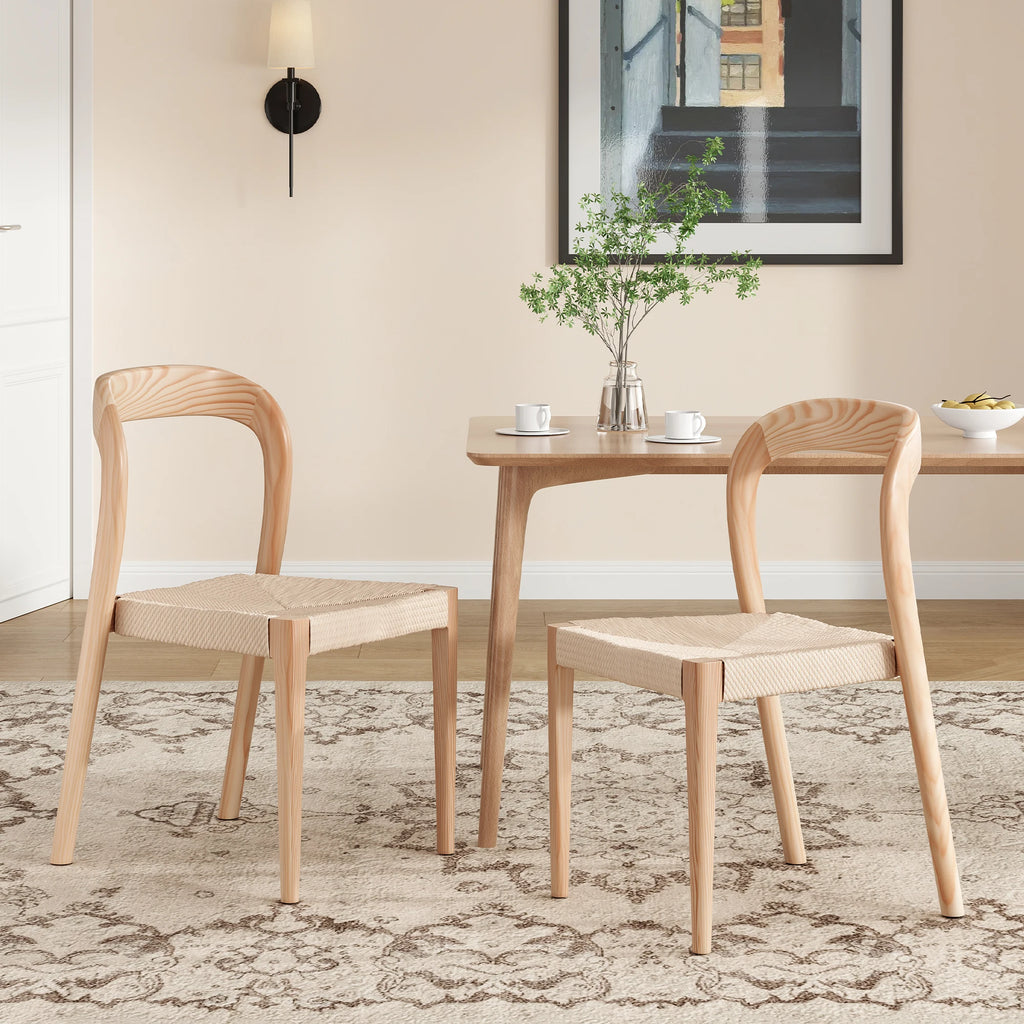 Noelle Ash Wood Dining Chairs — Set of 2