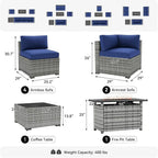 Capri 8-Piece Fire Pit Sectional