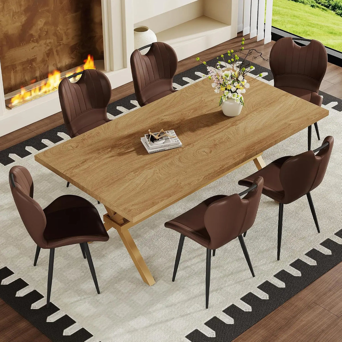 Selene 7-Piece Farmhouse Dining Set