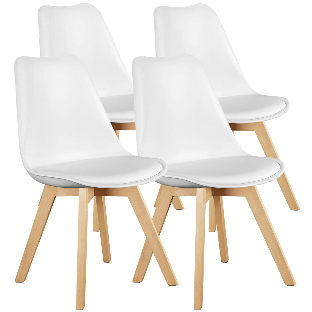 Pia Leather Dining Chairs — Set of 4