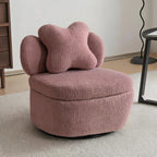 Ilana Accent Chair in pink upholstery with rounded modern design