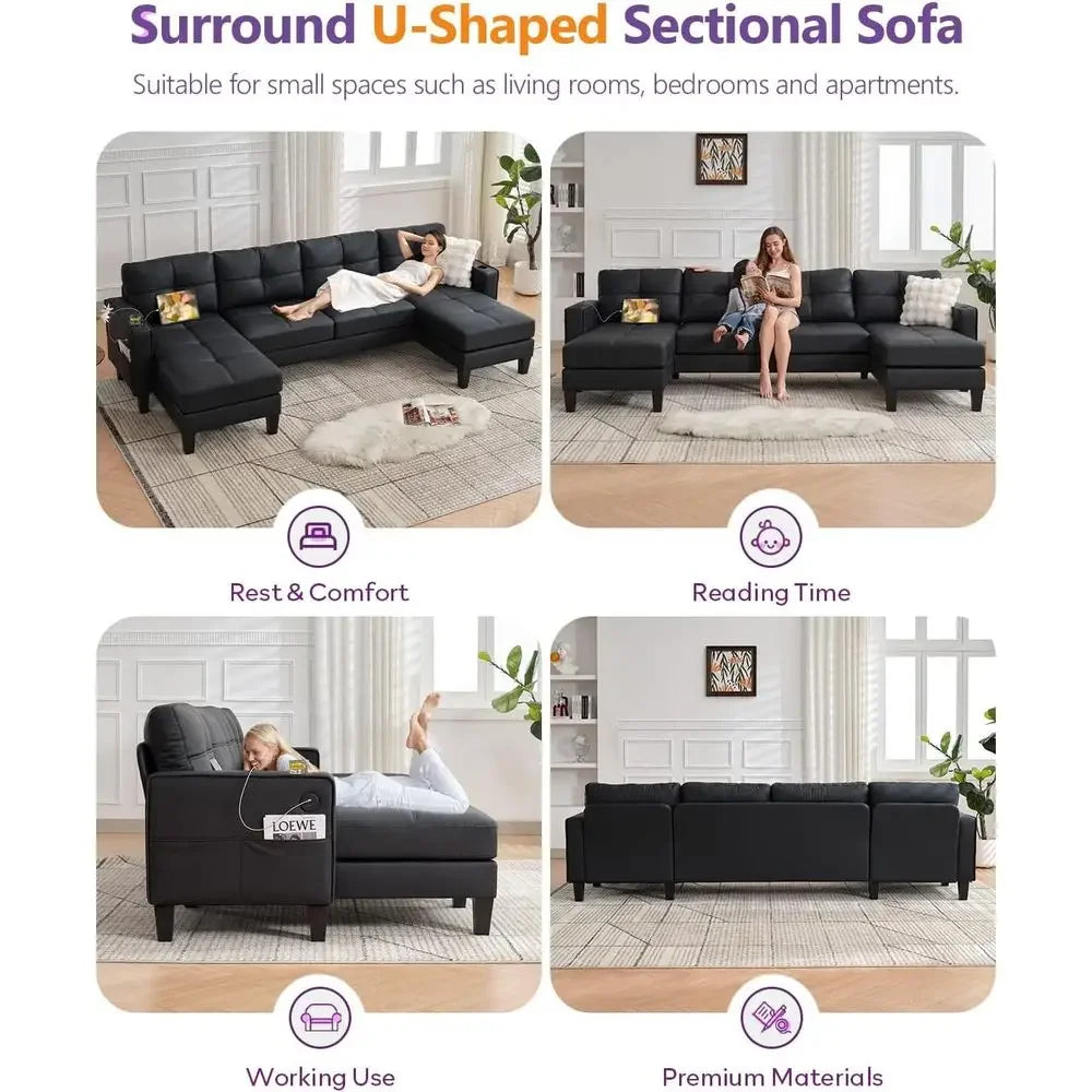 Elysia Black Sectional