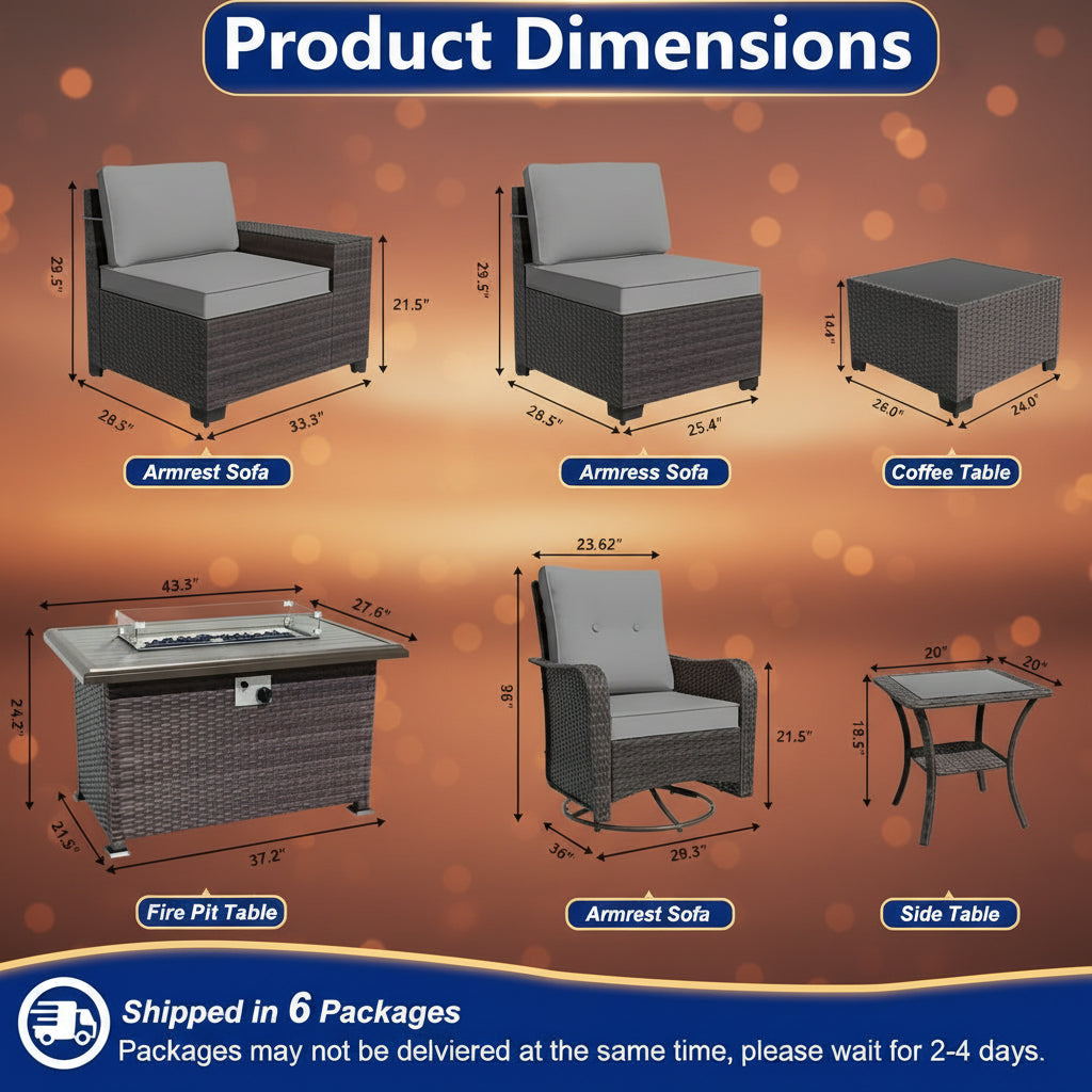 Alvara Nox 10-Piece Outdoor Fire Pit Set
