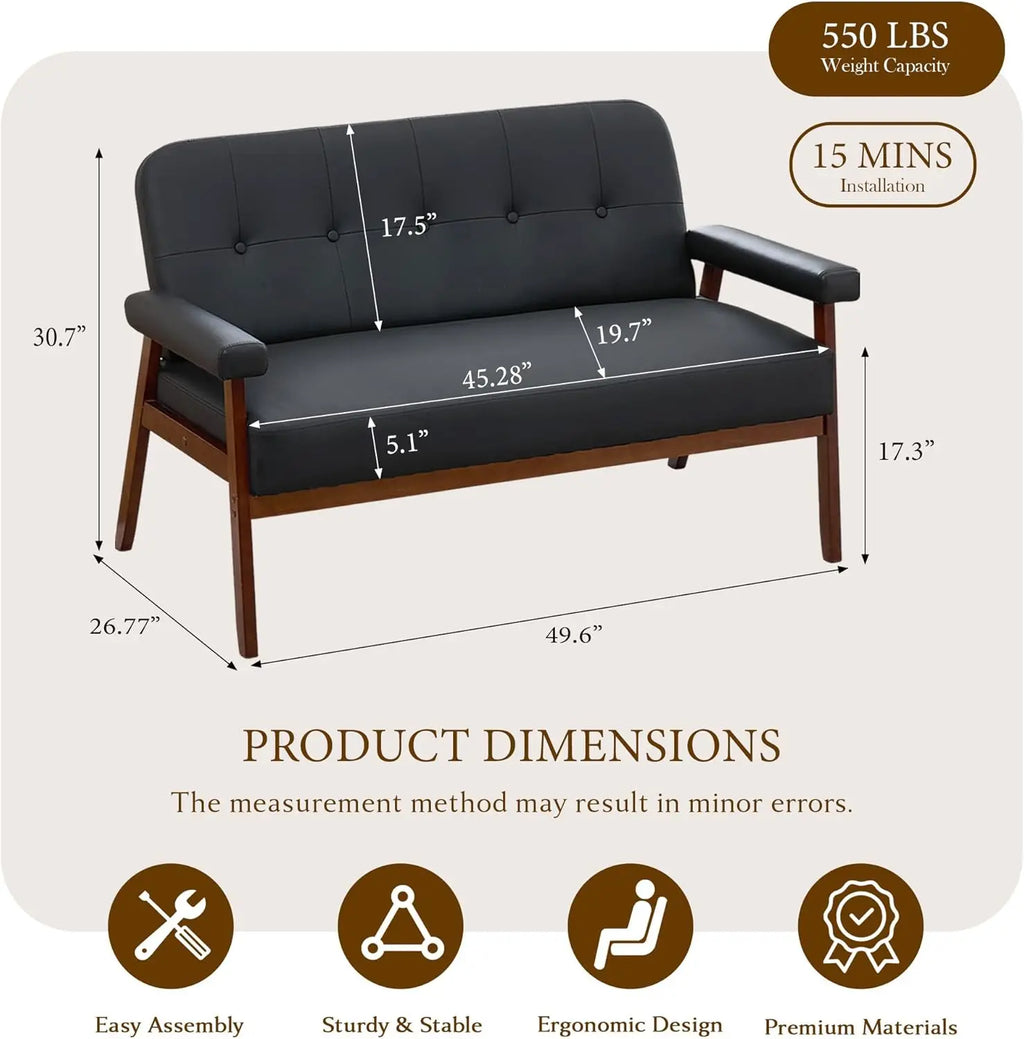Fiora Leather-Look Loveseat