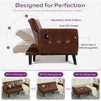 Solene Leather Sleeper Sofa