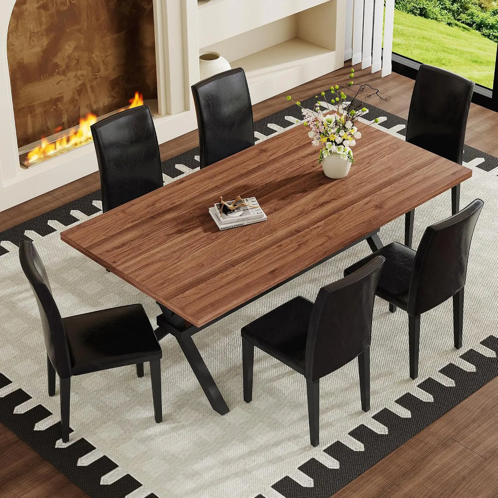 Selene 7-Piece Farmhouse Dining Set