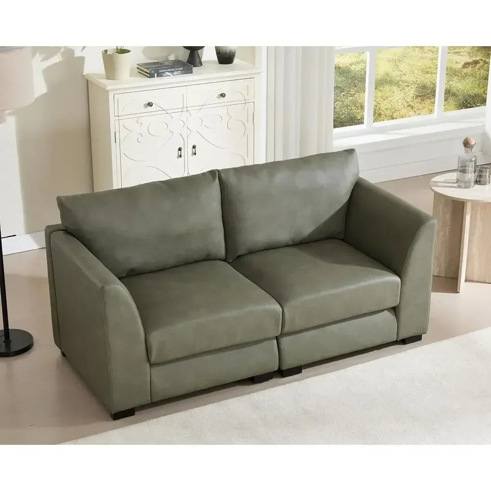 Mira Leather-Look Loveseat
