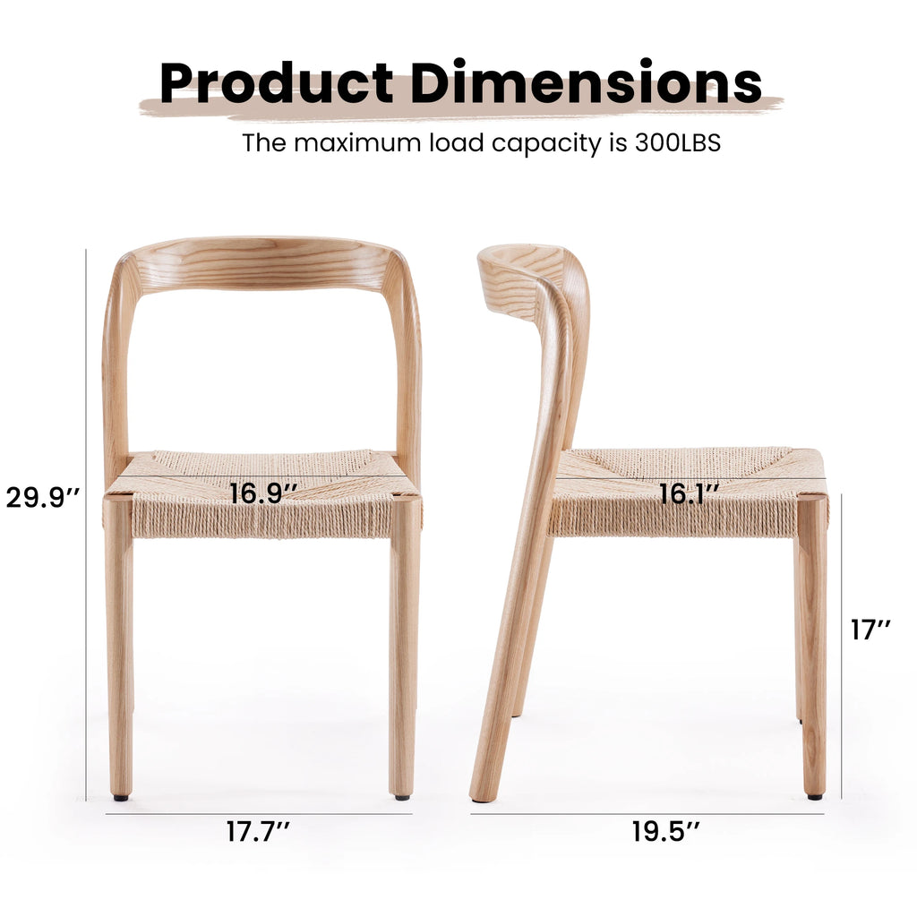 Noelle Ash Wood Dining Chairs — Set of 2