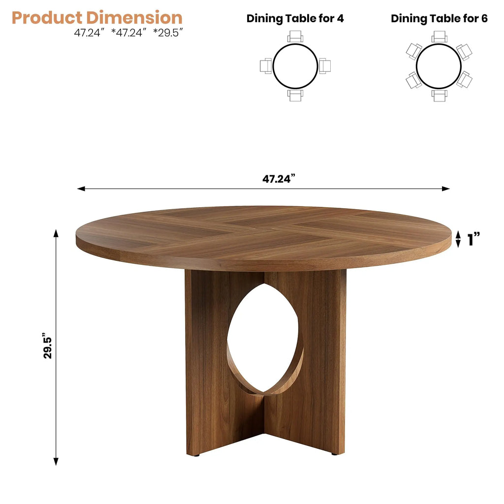 Kara 47-Inch Farmhouse Dining Table