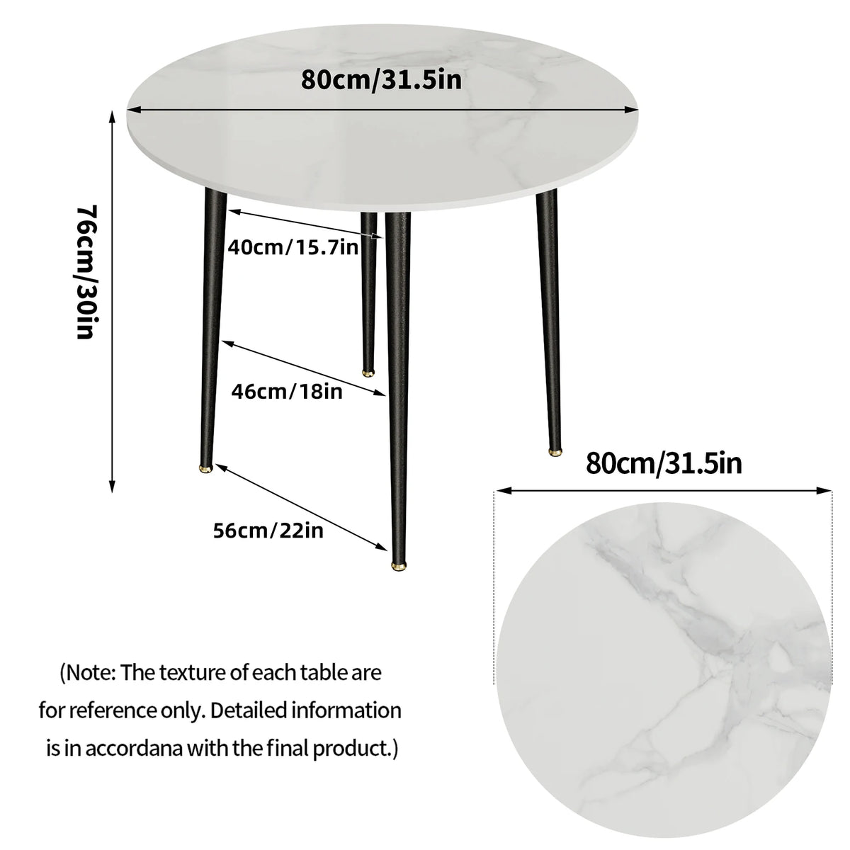 Zara Round Marble Dining Table