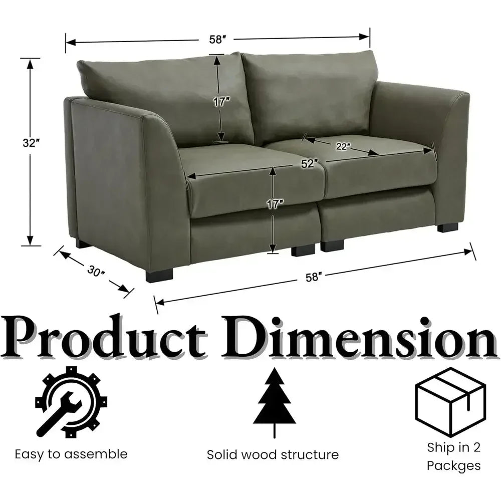 Mira Leather-Look Loveseat