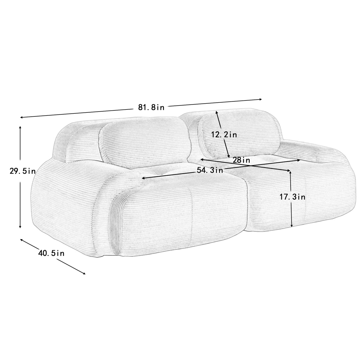 Briar Corduroy Loveseat