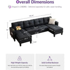 Elysia Black Sectional
