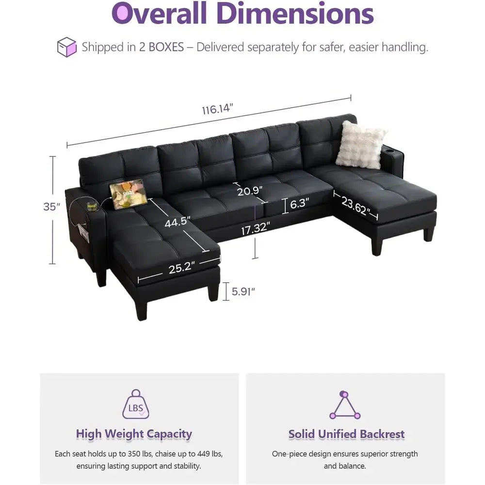 Elysia Black Sectional
