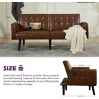 Solene Leather Sleeper Sofa