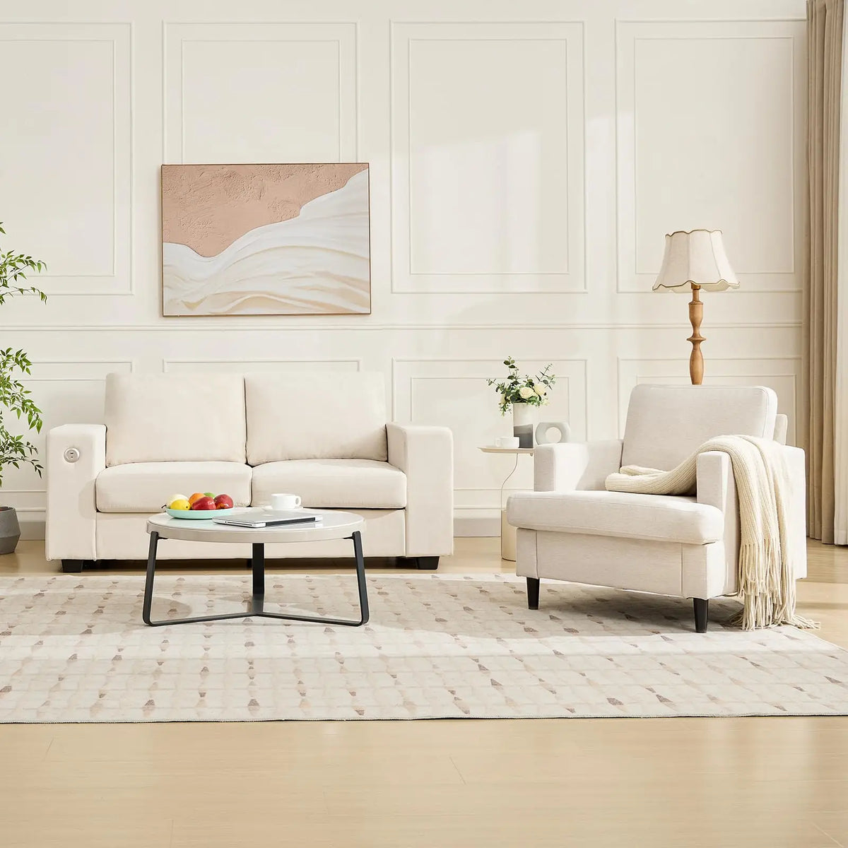 Jade Linen Accent Chair
