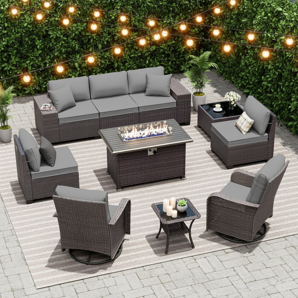 Alvara Nox 10-Piece Outdoor Fire Pit Set