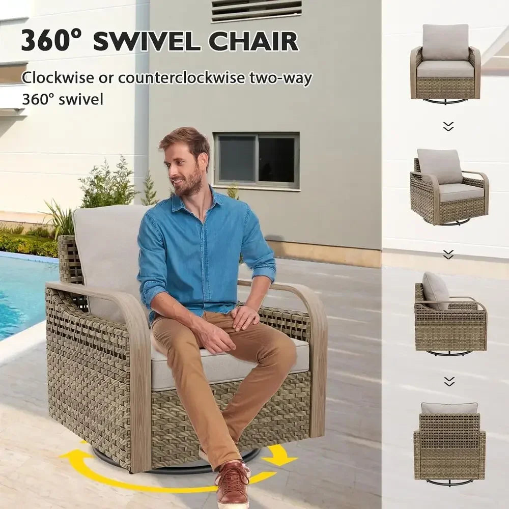 Marina Swivel Glider Chair Set