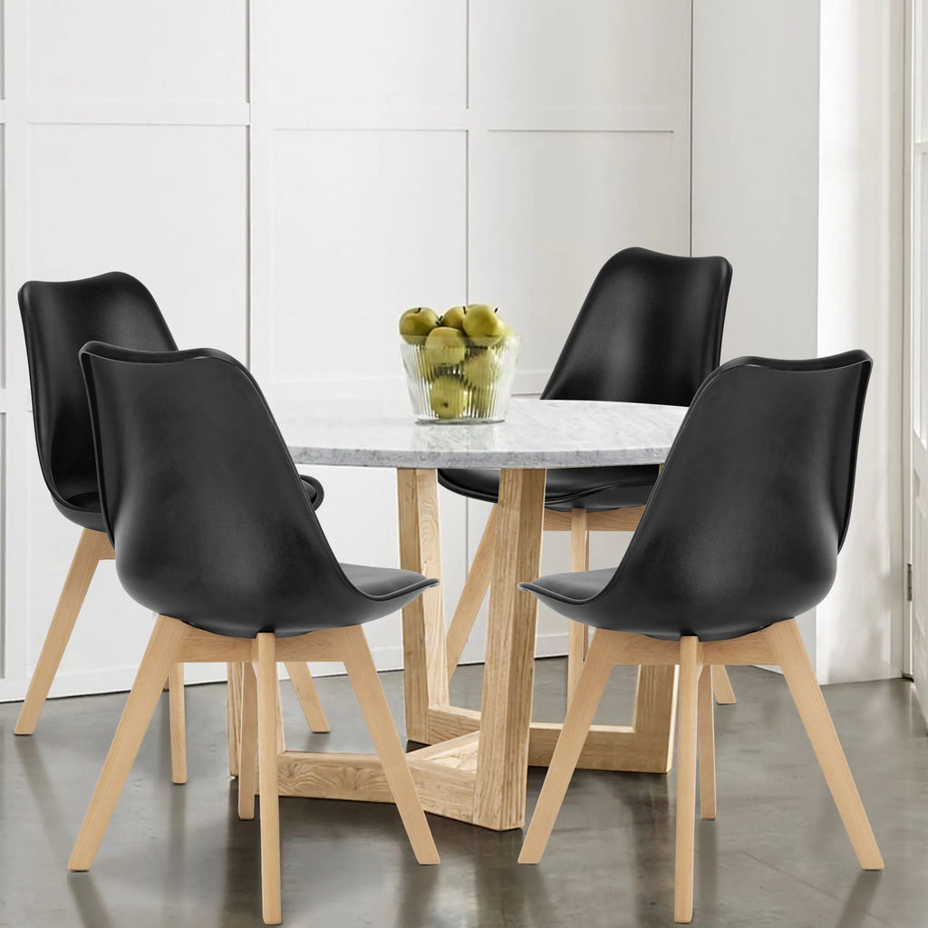 Pia Leather Dining Chairs — Set of 4