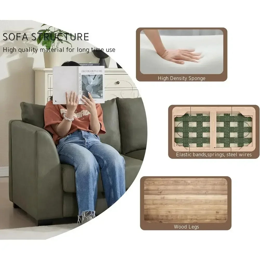 Mira Leather-Look Loveseat