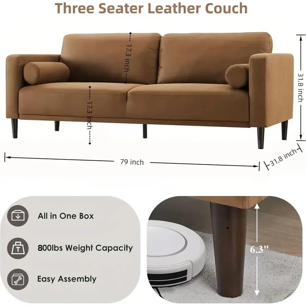 Bellmont Leather-Look Sofa